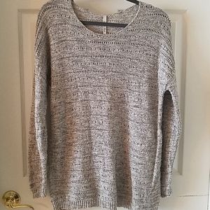 Soft cotton long grey sweater